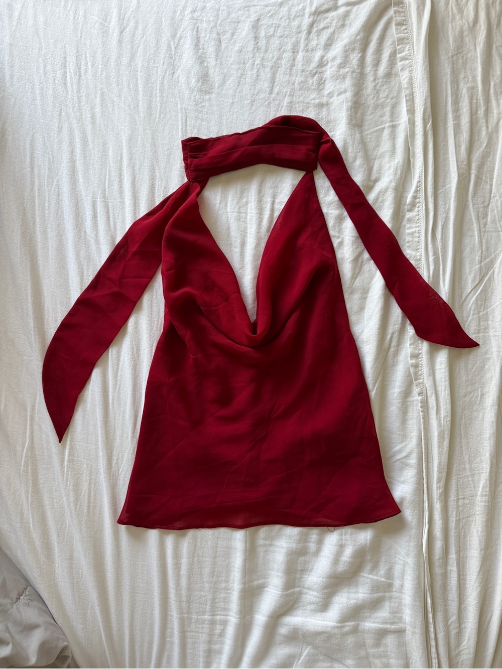 Lovers + Friends Red Halter Neck Cowl Tank Top